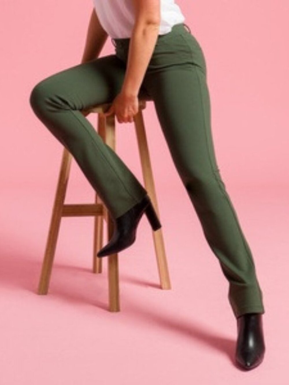 New Betabrand Sherwood Green Straight Dress Pant Yoga Pants XXLarge
